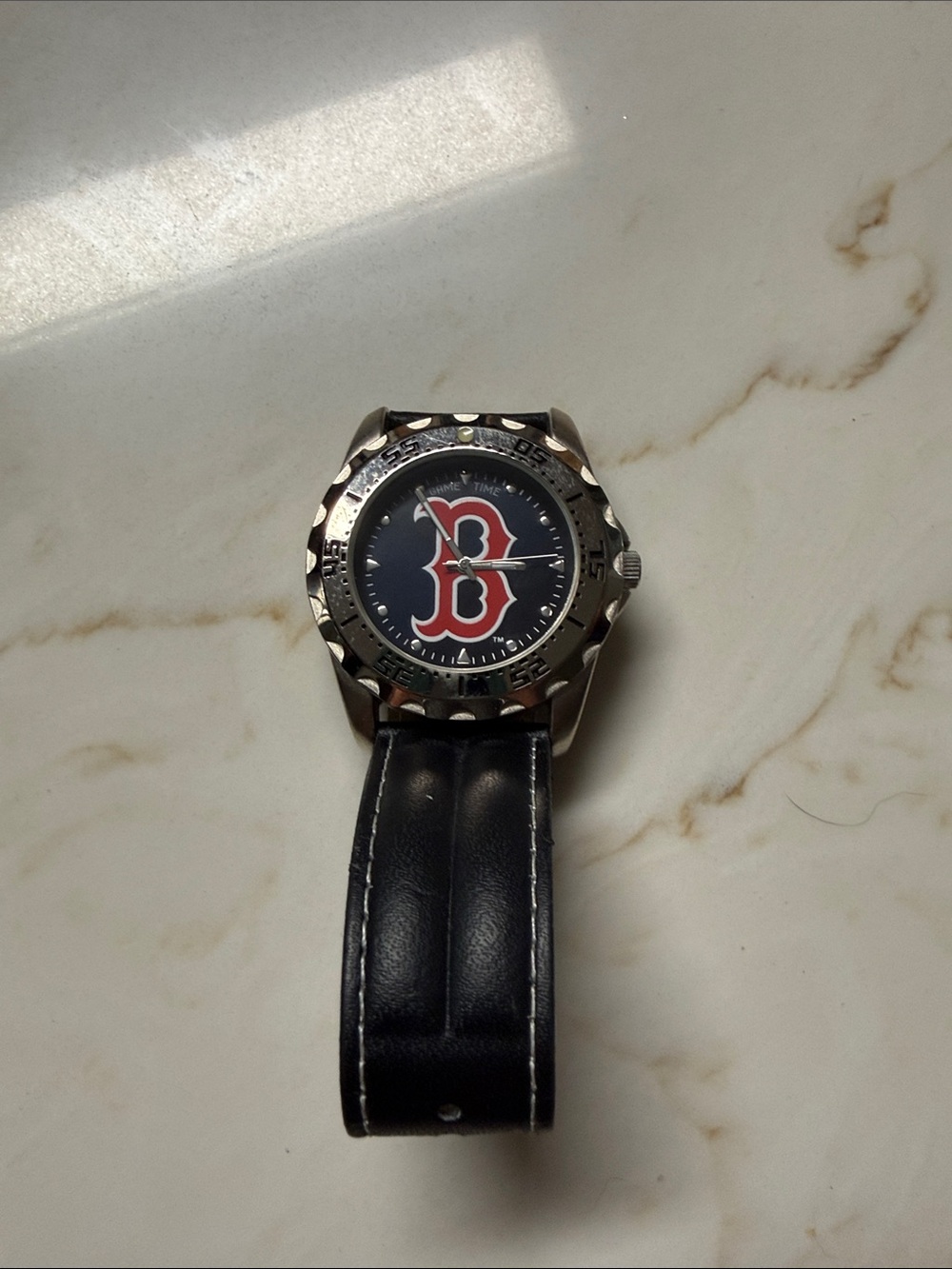 Game Time Men's Watch with Red Boston B Logo on Black Dial